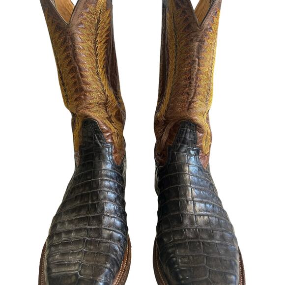 Rod Patrick crocodile Brown and Black Western Boots - Picture 2 of 10